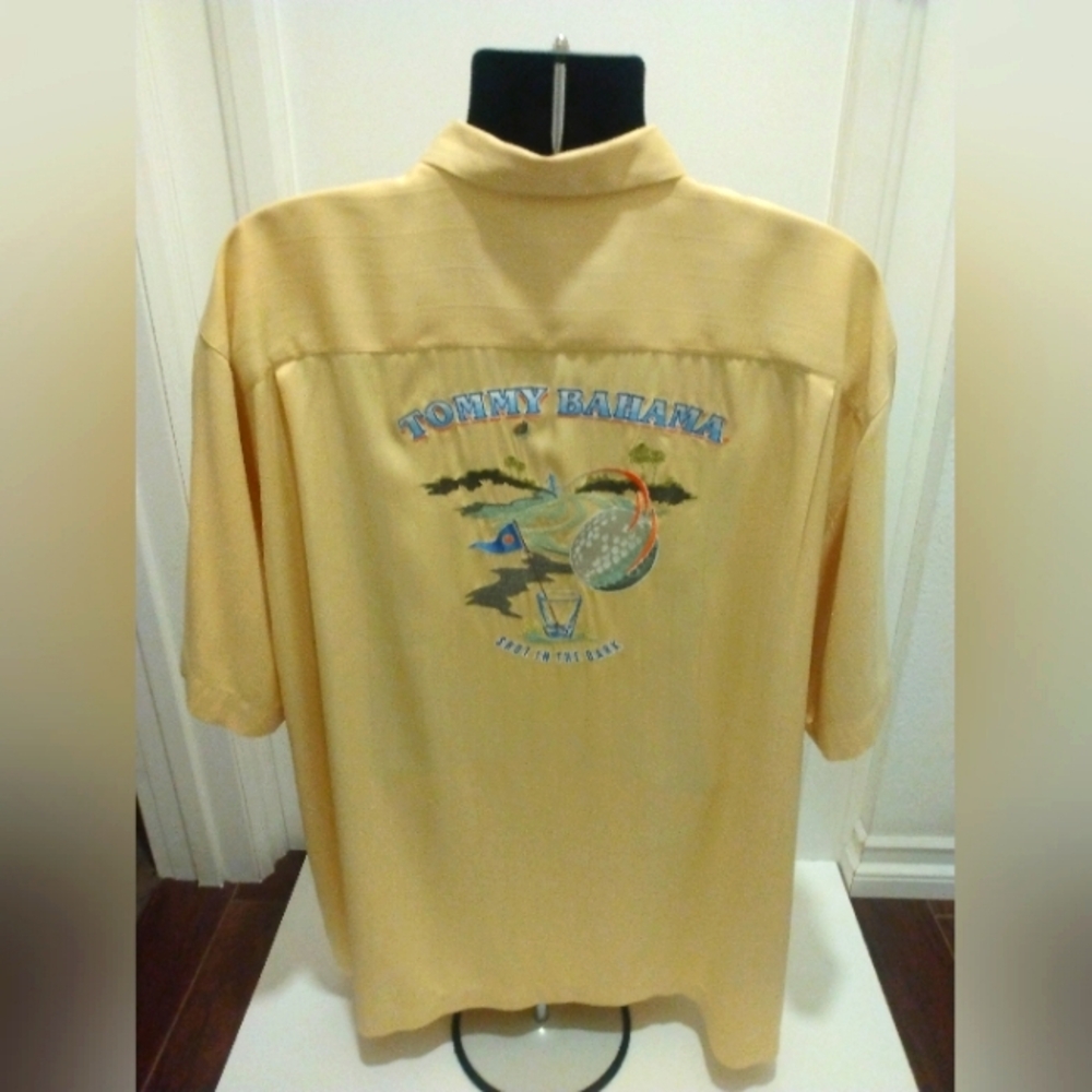 Tommy Bahama Silk Golf Logo Casual Short Sleeve Shirt Size XXL